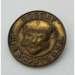 Vintage Cub Scout BOBCAT Pin Bent Wire Clasp 1940s 1960s